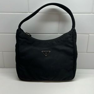 Prada black nylon mini hobo